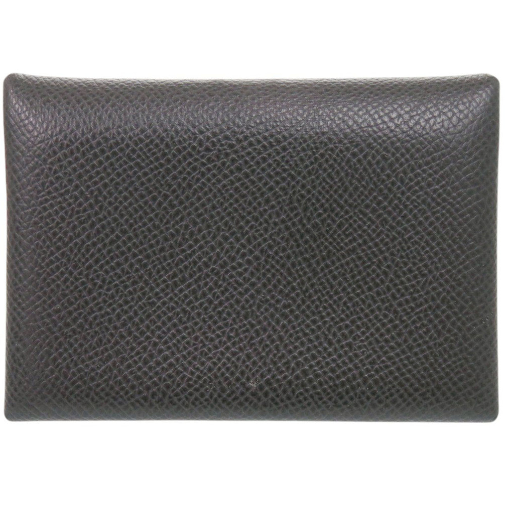 Hermes Calvi Duo Veau Epsom Graphite Silver Hardware U Stamp (2022) Wallet/Co...